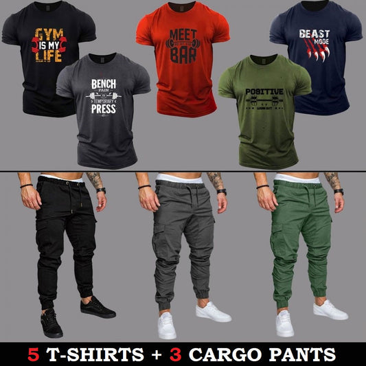 (5 T-Shirts + 3 Cargo Pants)