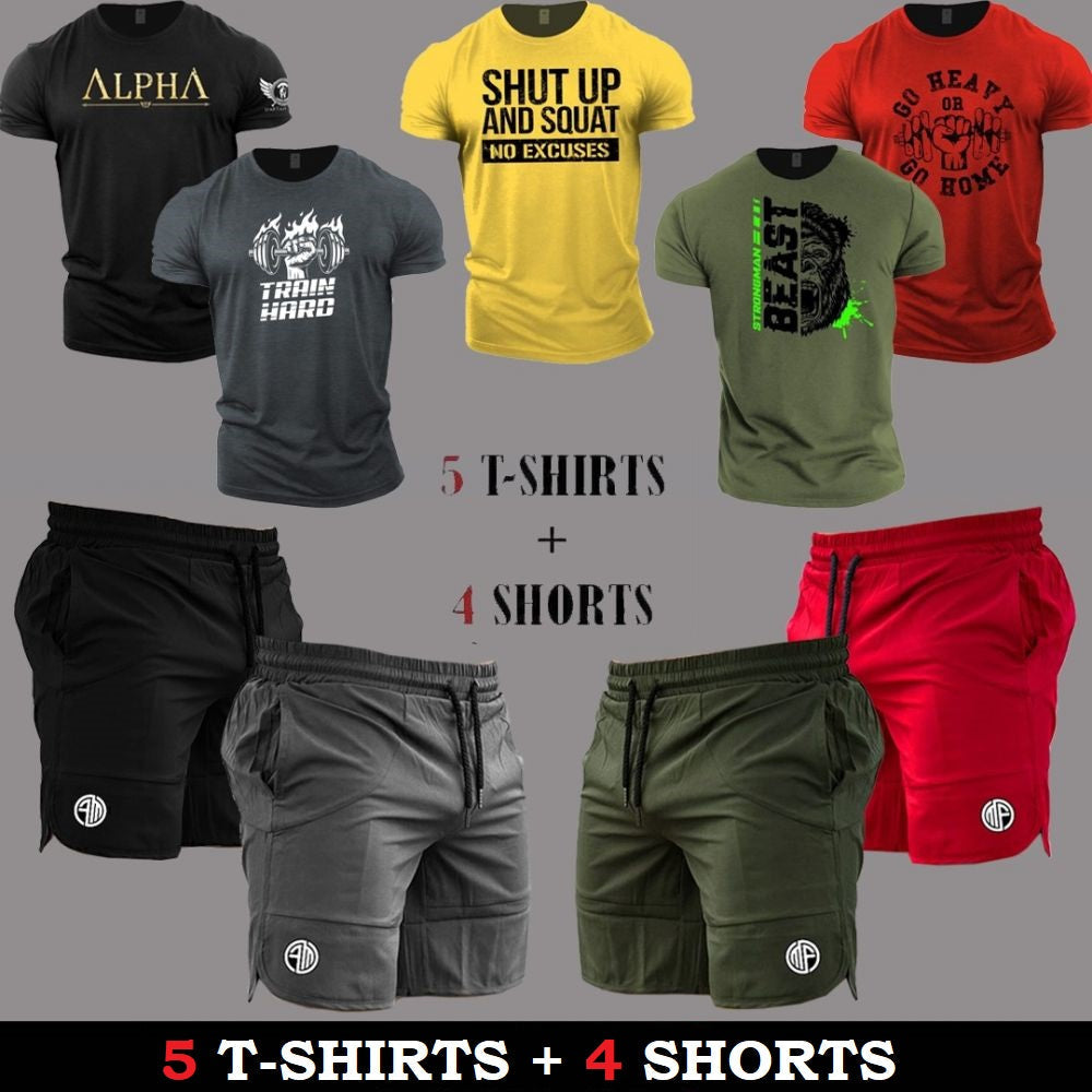 (5 Casual T-Shirts + 4 Shorts)