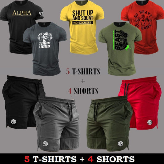 (5 Casual T-Shirts + 4 Shorts)