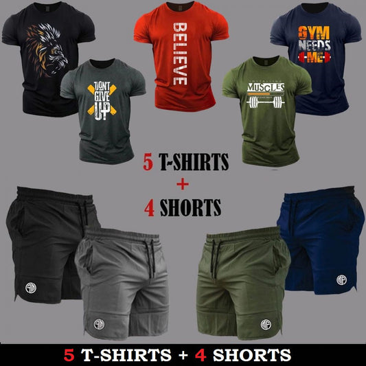 (5 Casual T-Shirts + 4 Shorts)