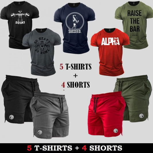 (5 Casual T-Shirts + 4 Shorts)