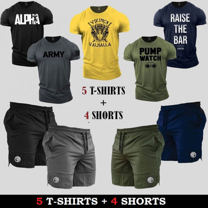 (5 Casual T-Shirts + 4 Shorts)