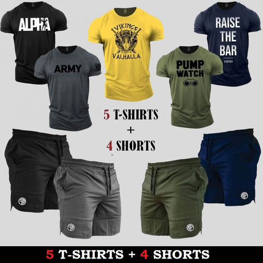 (5 Casual T-Shirts + 4 Shorts)