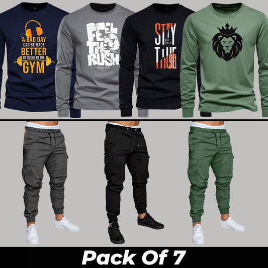 (4 Long Sleeves + 3 Cargo Pants)