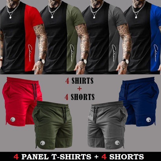 (4 Men T-Shirts + 4 Shorts)